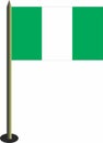 Flag of Nigeria Hung on a pole.