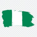 Flag Nigeria from brush strokes. Flag Federative Republic of Nigeria on transparent background for your web site design, logo, ap
