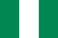 Flag of Nigeria. Nigerian striped white and green flag. State symbol.