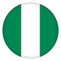 Flag of Nigeria round icon, badge or button. Nigerian national symbol.