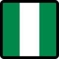 Flag of Nigeria in the shape of square with contrasting contour, social media communication sign