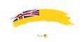 Flag of Niue in rounded grunge brush stroke