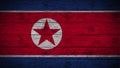 Flag of North Korea Painted on old wood boards. wooden North Korea flag. Abstract flag background. grunge North Korean flag. Royalty Free Stock Photo