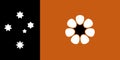 Flag of Northern Territory, NT Commonwealth of Australia A vertical 1:2 bicolour of black charged with the Southern Cross and