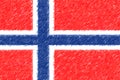 Flag of Norway background o texture, color pencil effect.