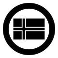 Flag of Norway icon black color vector in circle round illustration flat style image Royalty Free Stock Photo