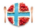 Flag of Norway made of tomato and salad