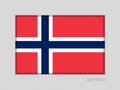 Flag of Norway. National Ensign Aspect Ratio 2 to 3 on Gray