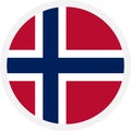 Flag of Norway. Round flat icon Royalty Free Stock Photo