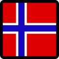 Flag of Norway in the shape of square with contrasting contour, social media communication sign