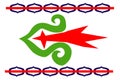 flag of Okhotskic peoples Sakhalin and Kuril Ainu people. flag representing ethnic group or culture, regional authorities. no