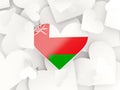 Flag of oman, heart shaped stickers