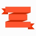 Flag orange triple ribbon banner. Three rows. Flat vector illustration isolated on white Royalty Free Stock Photo