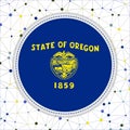 Flag of Oregon with network background.
