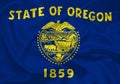 Flag of Oregon, Oregon Flag, USA state Oregon Flag Illustration, USA, fabric flag of Oregon Royalty Free Stock Photo