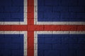 Flag with original proportions. grunge flag of Iceland