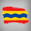 Flag of Overijssel brush strokes. Flag of Overijssel on transparent background