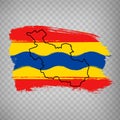 Flag of Overijssel from brush strokes. High quality map and flag Overijssel for your web site design, app on transparent backgr