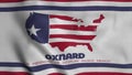 Flag of Oxnard city, California, United States, waving at wind, 3d illustration Royalty Free Stock Photo