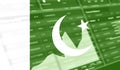 flag of Pakistan and Stock market graph bar. Cryptocurrency. Bitcoin Stock Growth. Conceptual image for investors in