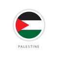 Palestine Button Flag Vector Template Design Illustrator Royalty Free Stock Photo