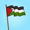 Flag of Palestine pinup pop art vector