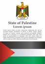 Flag of Palestine, State of Palestine. Bright, colorful vector illustration.