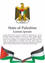 Flag of Palestine, State of Palestine. Bright, colorful vector illustration.