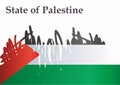 Flag of Palestine, State of Palestine. vector illustration.