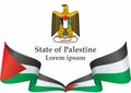 Flag of Palestine, State of Palestine. vector illustration.