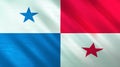 The flag of Panama. Shining silk flag of Panama. High quality render. 3D illustration