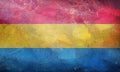 flag of Pansexuality Pride with fabric texture. equality concept. grunge retro plain background. Top view