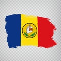 Flag Parish Canillo of Andorra brush strokes. Flag of Province Canillo on transparent background for your web site design, app, UI