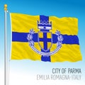Flag of Parma, italian city, emilia romagna, illustration