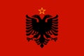 Glossy glass Flag of the People`s Republic of Albania