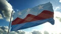 Flag of Peoria, city of Arizona, United States, waving at wind. 3d rendering Royalty Free Stock Photo