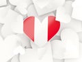 Flag of peru, heart shaped stickers Royalty Free Stock Photo