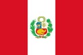 Flag of Peru in official rate and colors, vector Royalty Free Stock Photo