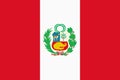 Flag of Peru. Official colors. Flat vector illustration Royalty Free Stock Photo