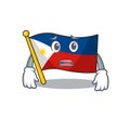 Flag philippines Cartoon character showing afraid look face