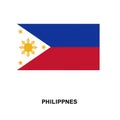 Flag of the Philippines featuring a horizontal bicolor of blue and red with a white Royalty Free Stock Photo