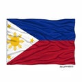 Flag of the Philippines featuring a horizontal bicolor design of blue and red. A white Royalty Free Stock Photo