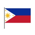 Flag of the Philippines with a horizontal bicolor of blue and red. On the left, a white Royalty Free Stock Photo