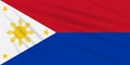 Flag Philippines - war time, realistic vector Royalty Free Stock Photo