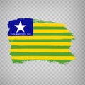 Flag of Piaui from brush strokes. Federal Republic of Brazil. Flag Piaui of Brazil on transparent background