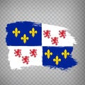 Flag of Picardy brush strokes. Flag Region Picardy of France on transparent background for your web site design, app, UI.