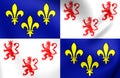 Flag of Picardy Region, France.