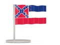 Flag pin with flag of mississippi. United states local flags Royalty Free Stock Photo