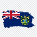 Flag Pitcairn Islands from brush strokes. Flag Pitcairn Islands on transparent background for your web site design, logo, app, UI.
