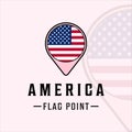 flag point america logo vector illustration template icon graphic design. maps location country sign or symbol Royalty Free Stock Photo